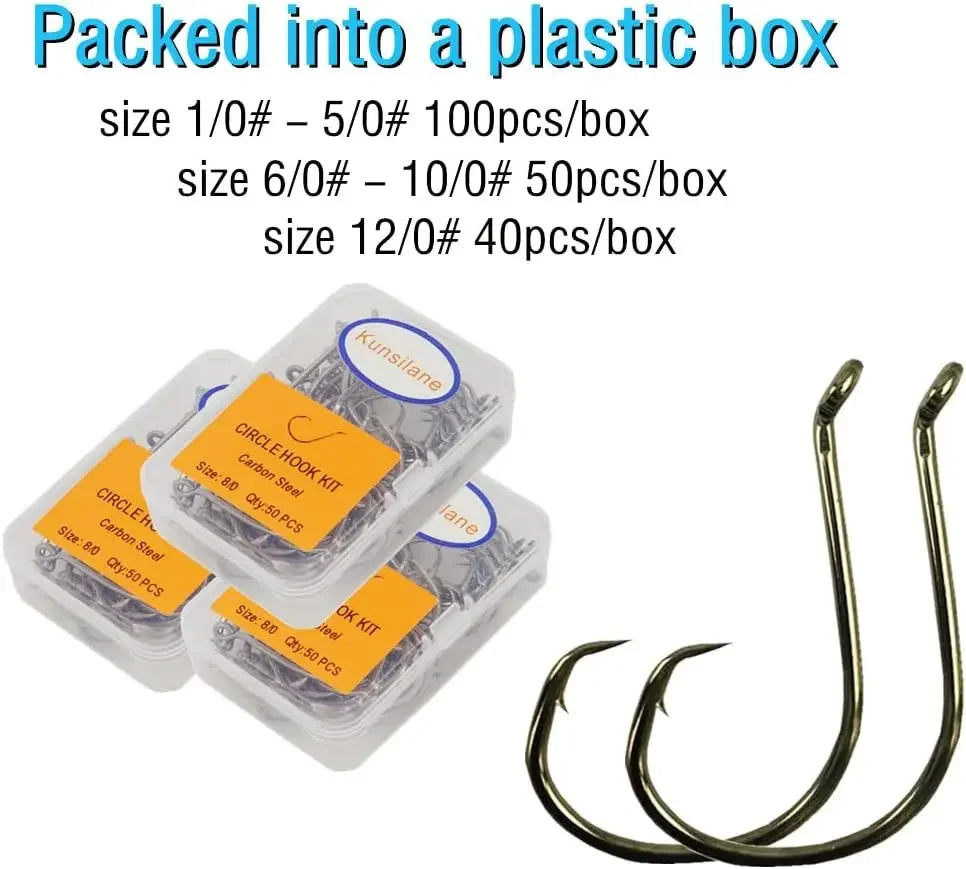 50/100pcs Octopus Circle Hooks for Catfish Bass Redfish Saltwater Freshwater Sizes 1/0-14/0