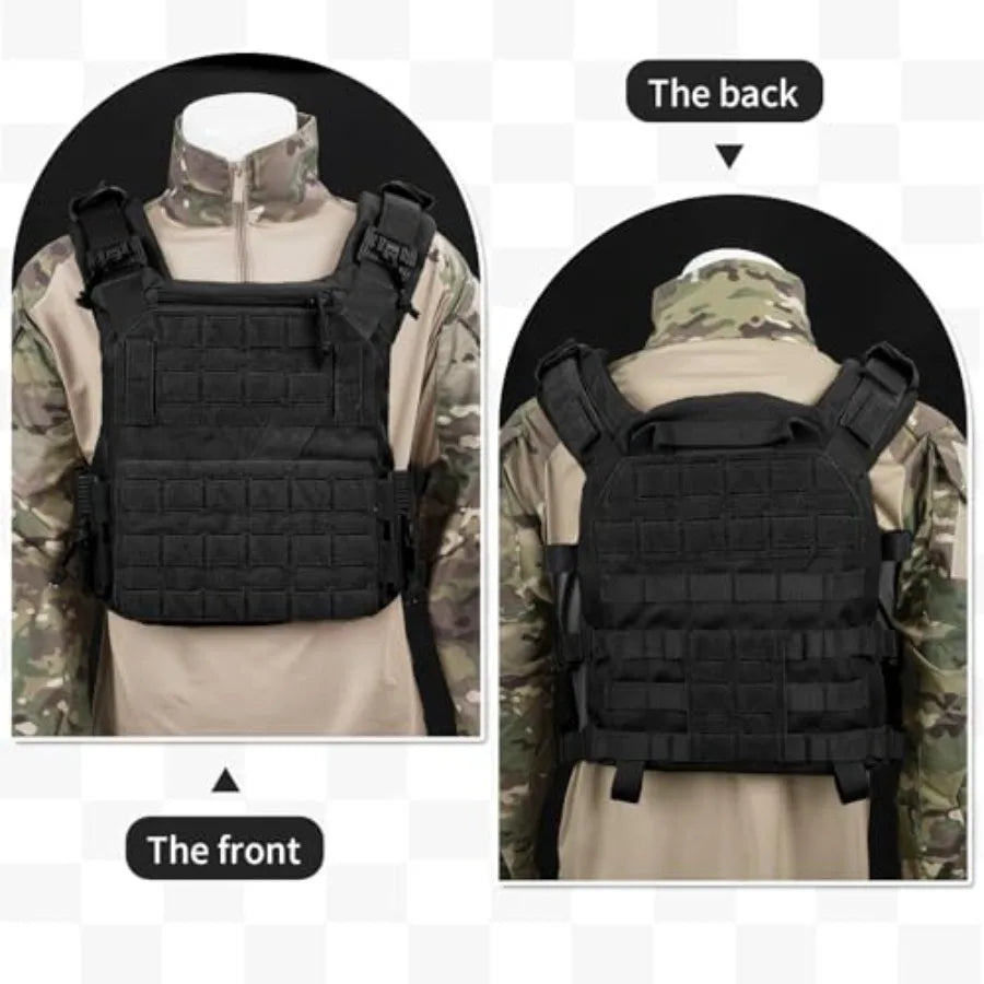 Tactical Vest Quick Release Outdoor Weighted Vest Adjustable 3D Breathable Modular Vest for Training