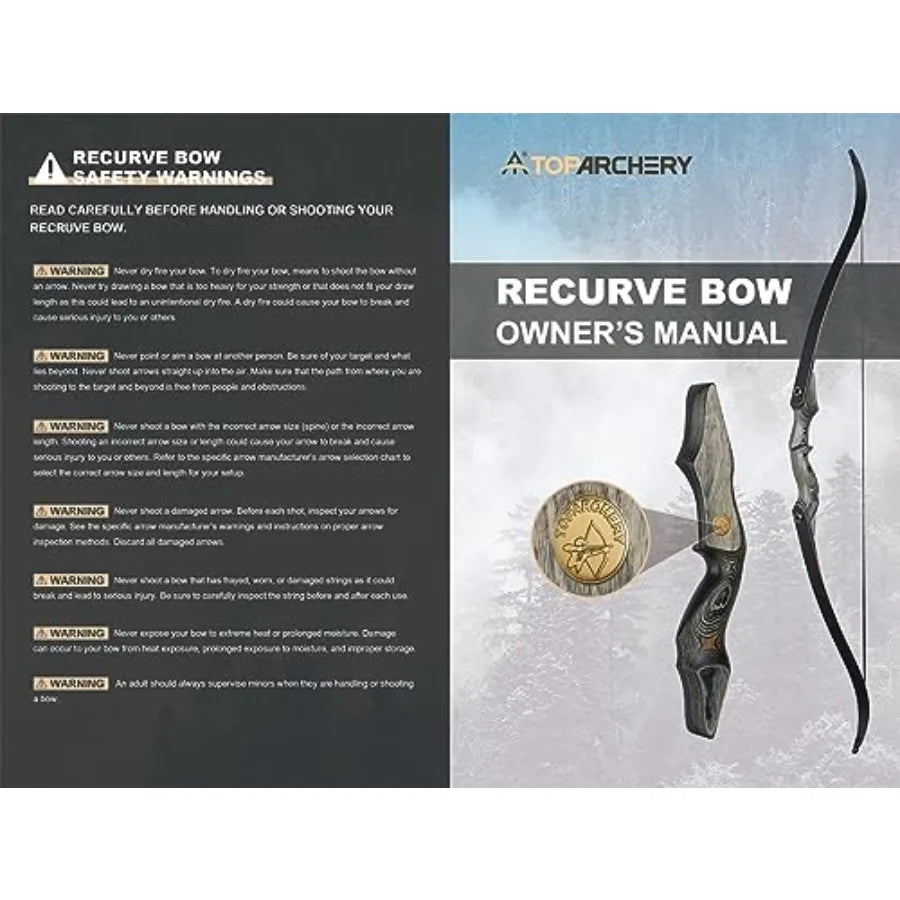 60'' Archery Recurve Bow Takedown Bow Hunting Bow and Arrow Set Adult Target Practice Competition Survival Longbow Right Hand 3