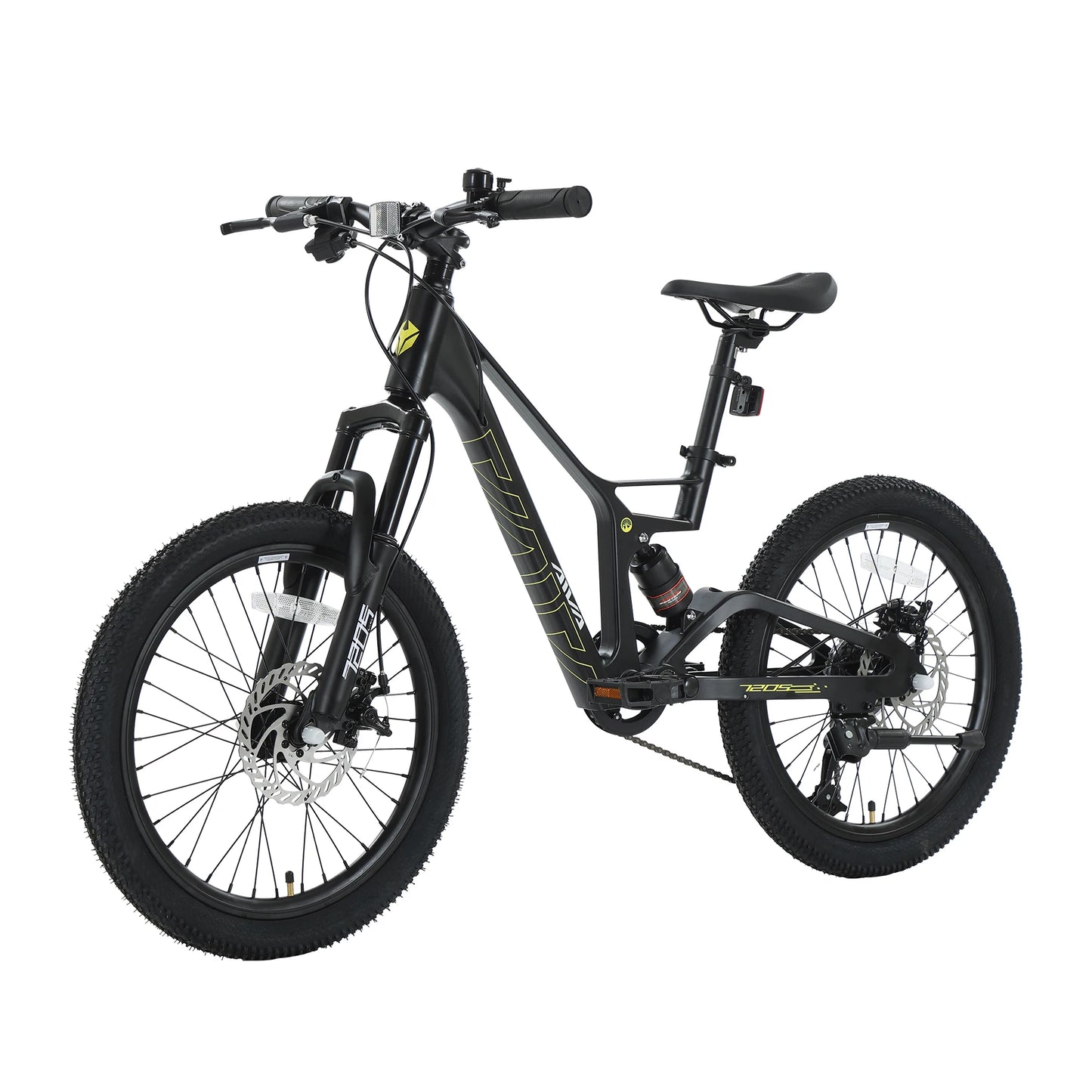 AIVA KNIGHT SUS20 20 Inch City Bike, 7-Speed Commute Bicycle for Teens & Adults, Full Suspension, Lightweight Magnesium Alloy Frame, Front & Rear Disc Brakes