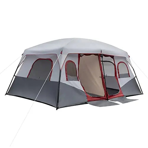 10-Person Waterproof Windproof Camping Tent With Two Doors And Separate Rooms