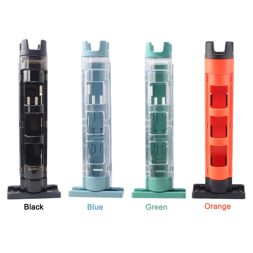 Fishing Tool Box Multi-layer Portable Lure Hook Box Multifunctional Large Capacity Seatable Rod Insert Slot for Angling Lovers