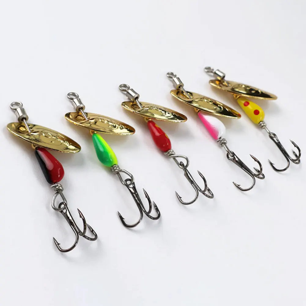5Pcs Metal Spinner Spoon Fishing Lure Wobblers Artificial Bait for Carp Bass Pesca