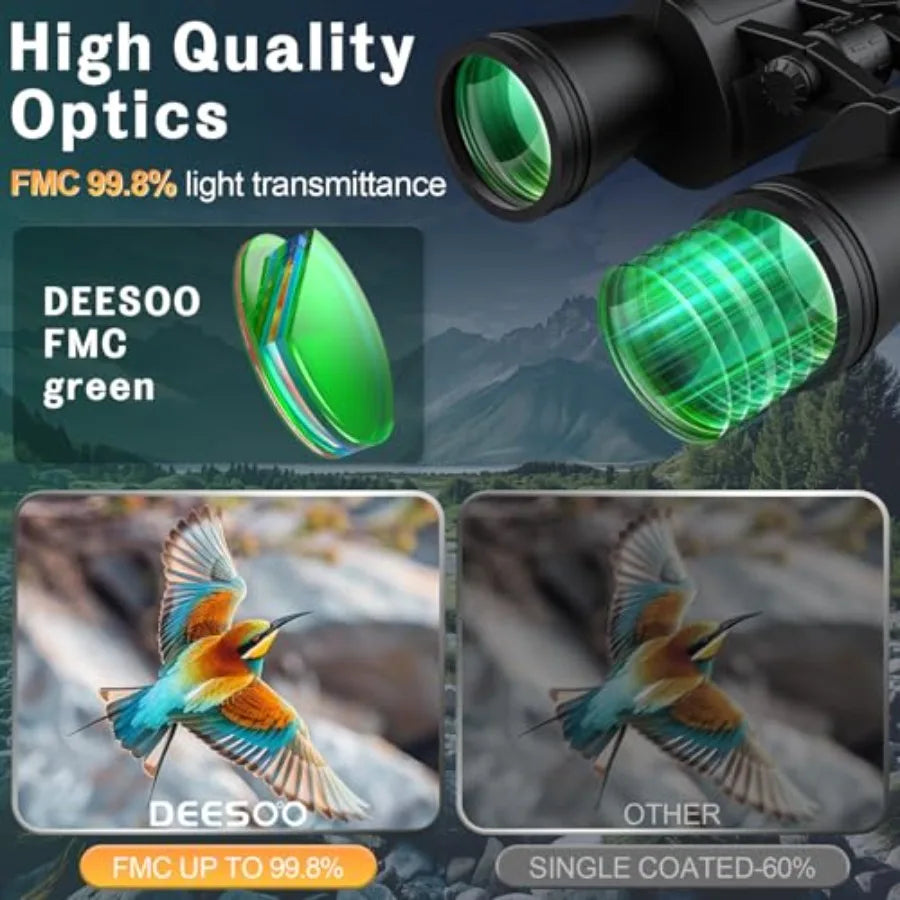 20x52 Binoculars for Adults High Powered - HD Large View Binoculars with Low Light Vision - Professional Binocular for Bird Wat