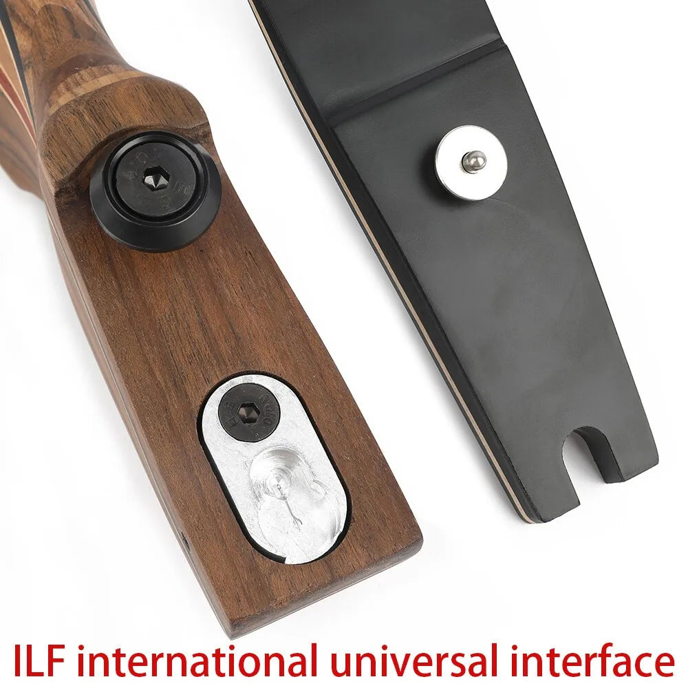 ILF Recurve Bow 60 Inch Takedown Split Bow Set 50/60lbs Right Hand Wooden Riser Archery Target Practice Hunting Equipment