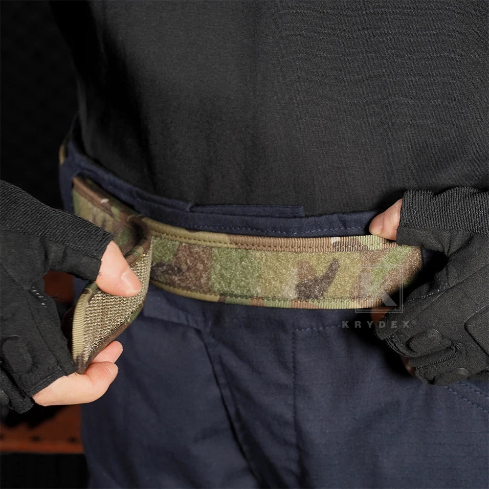 KRYDEX Tactical Buckleless Nylon Inner Belt 1.5'' Loop Waist Duty Belt Hunting Shooting Sport Accessories Men's Belt
