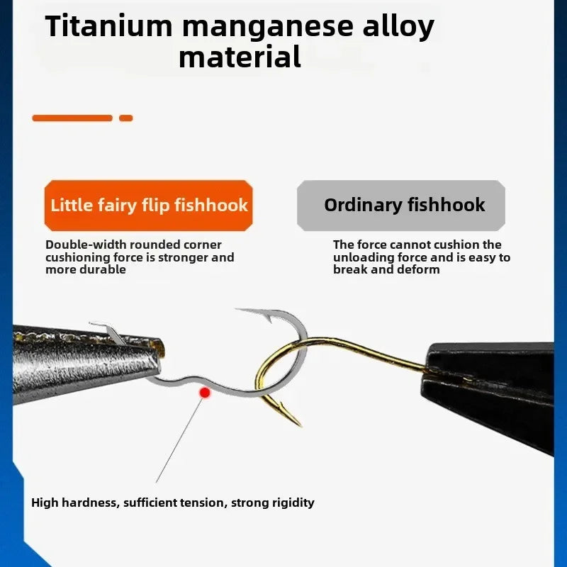 High Carbon Steel Fishing Hook Sharp Barbed Automatic Flip 12Pcs/Pack Fishhook for Silver Carp Bighead Fishing Accessories