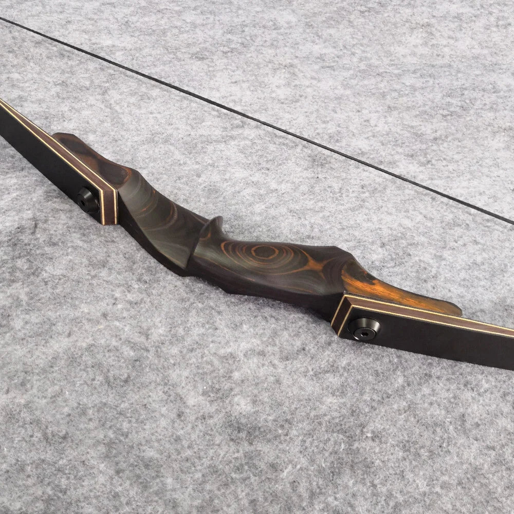 60inch 60lbs Archery Recurve Bow RH Wooden Riser Bamboo Core Limbs Outdoor Shooting Hunting Accessories American Hunting Bow