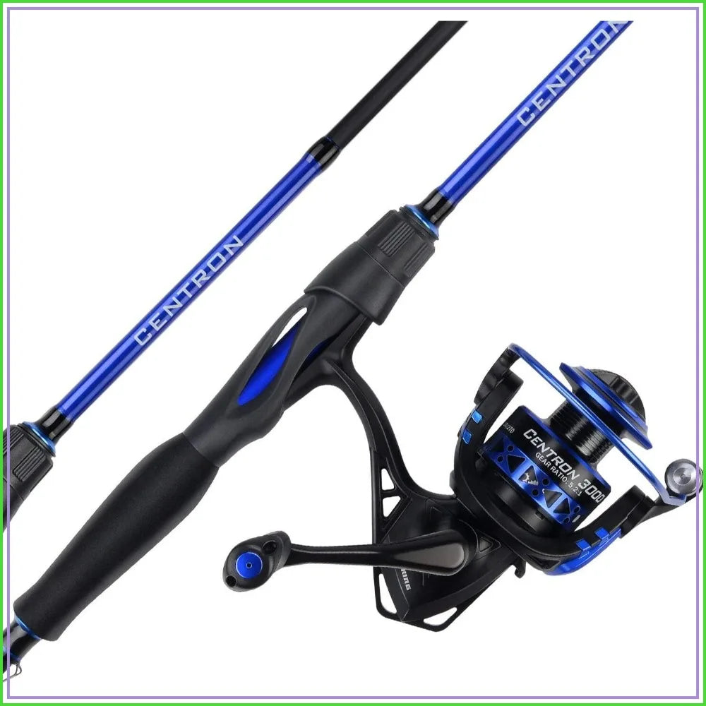 Fishing Rod and Reel Combo, IM6 Graphite 2-Piece Blanks with Stainless Steel Guides and Ceramic Rings, Contoured EVA Handles for Bass Trout and Salmon
