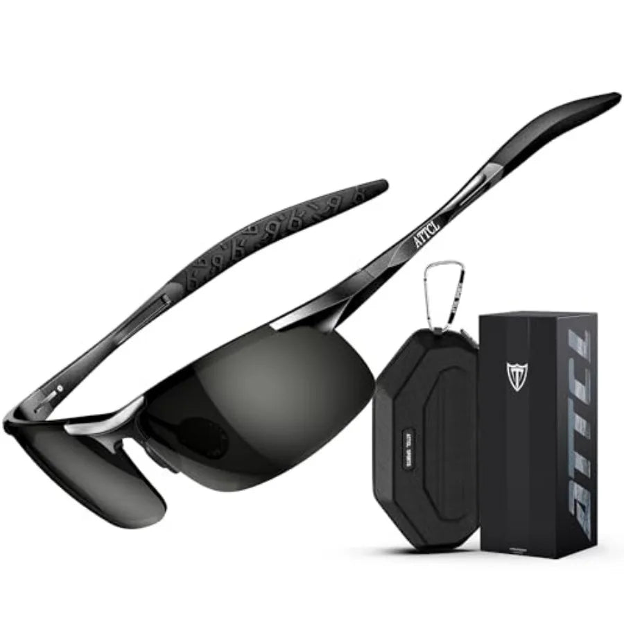 0.9 oz Polarized Sunglasses Men Sports: UV Protection Anti Glare Wrap Around Lightweight Metal Fishing Golf Running
