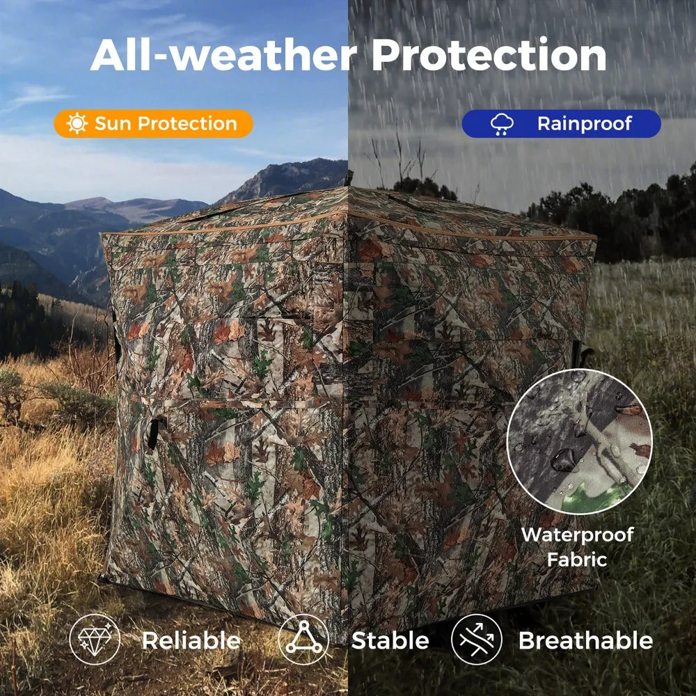 3 in 1 Multifunctional Hunting Blind w/ Skylight Roof Cover Carrying Bag