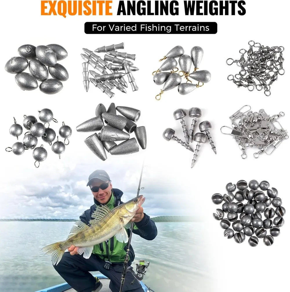 Complete 397pcs Fishing Tackle Box Set - Organized Gear for Bass Trout, Durable Waterproof Case