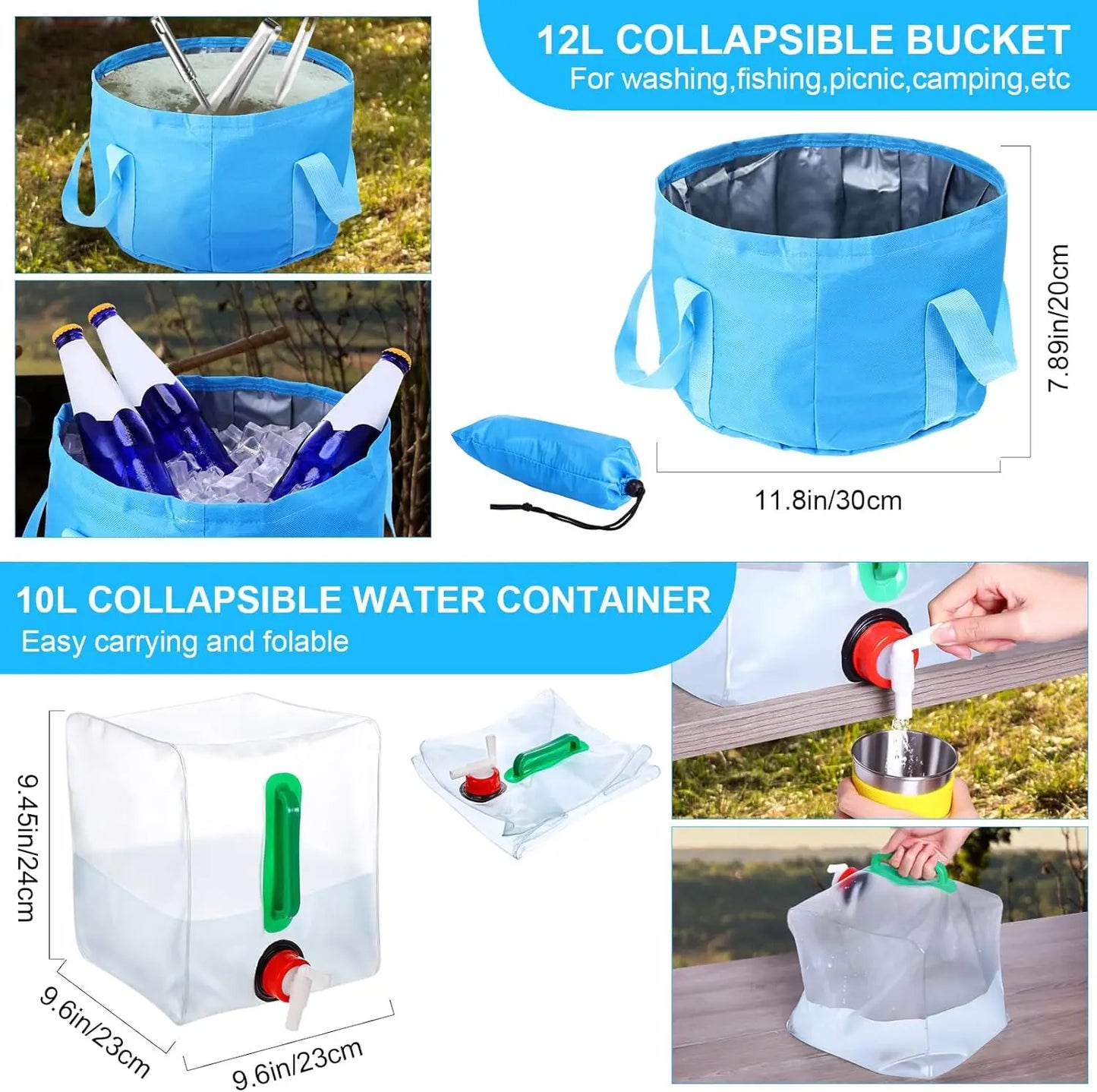 42 Pcs Camping Cookware MKit, Non Stick Lightweight Pots Pan Kettle, Collapsible Water Container and