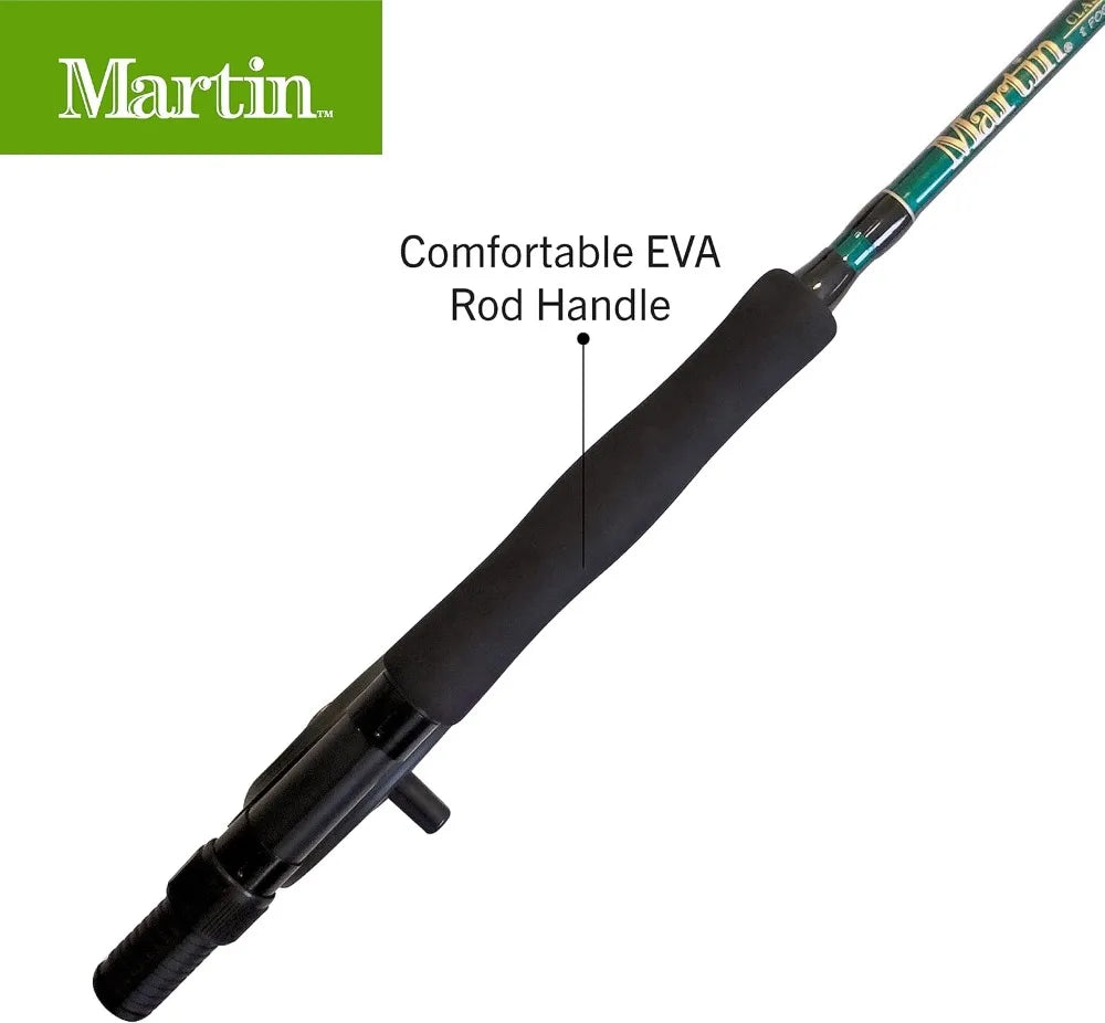 Complete Fly Fishing Kit - 8ft 5/6wt 3-Piece Rod, Reel, Line & Tackle - Moderate Action Fiberglass - Perfect for Trout, Bass & More