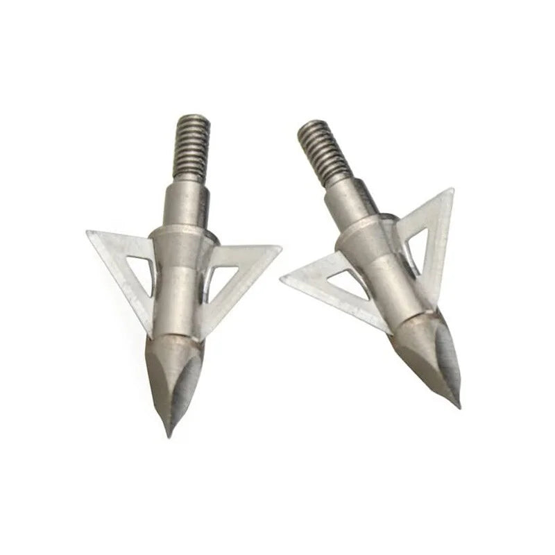Broadhead Arrowheads 12Pcs 100Grain 3 Fixed Blades Stainless Steel Screw-in Tips for Compound Recurve Crossbow Hunting Shooting Target Practice Durable Corrosion-Resistant Archery Accessories