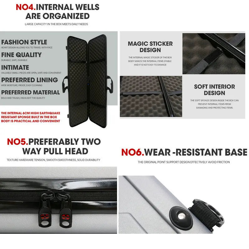 Hard Shell Fishing Rod Case Protective ABS Hard Plastic Travel Box For Outdoor Fishing Waterproof Multi Function Storage Box