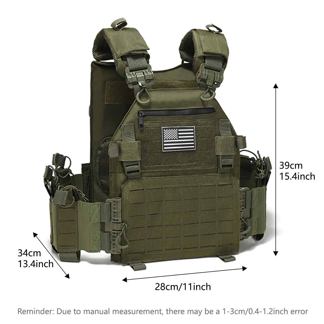 Quick release hunting vest with chest zipper anti-theft bag MOLLE modular expansion breathable elastic vest