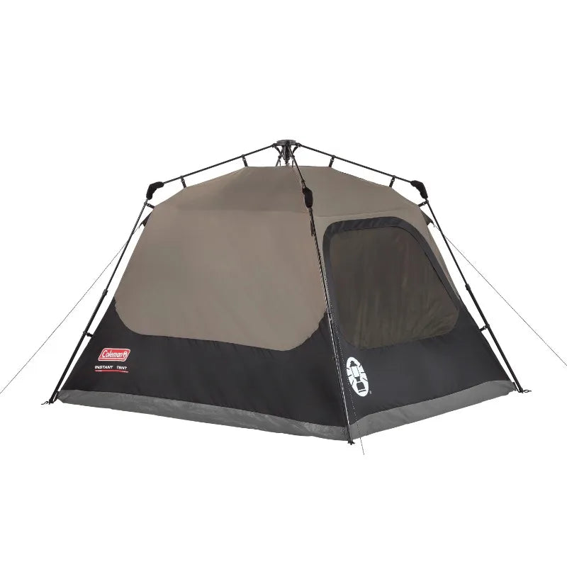 4-Person Cabin Camping Tent with Instant Setup, 1 Room, Gray