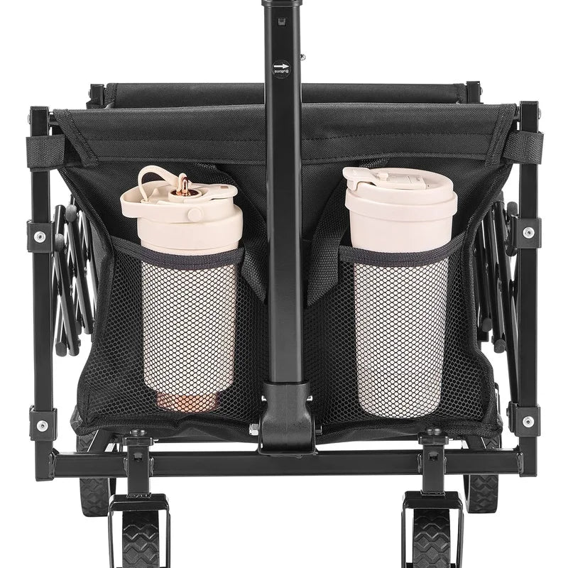 Foldable Utility Wagon with Wheels, Lightweight 225lbs Capacity Cart for Grocery, Camping, Garden, Sports – Portable & Easy to Store
