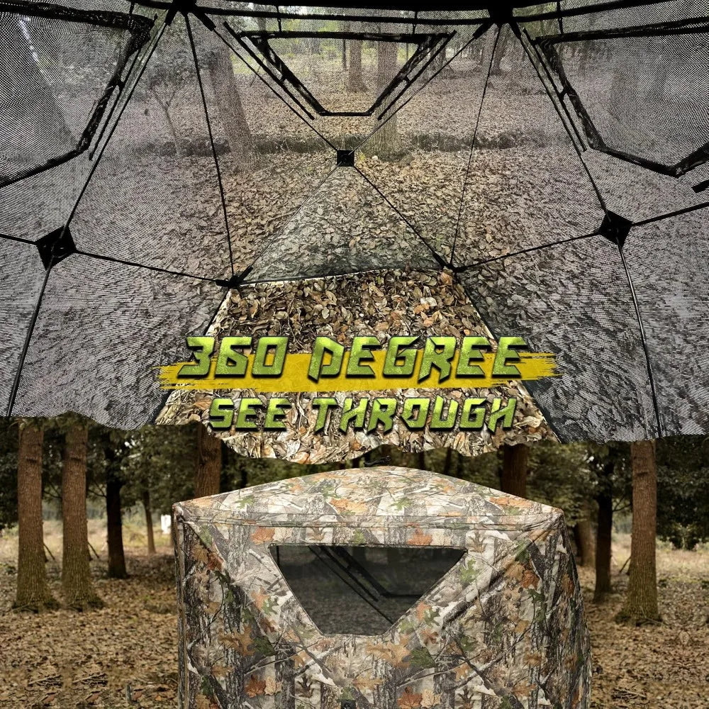 USA Stock Hunting Blind 2 Person Pop Up Blinds 360 Degree See Through Portable Durable Hunting Ground Blinds for Deer Turkey