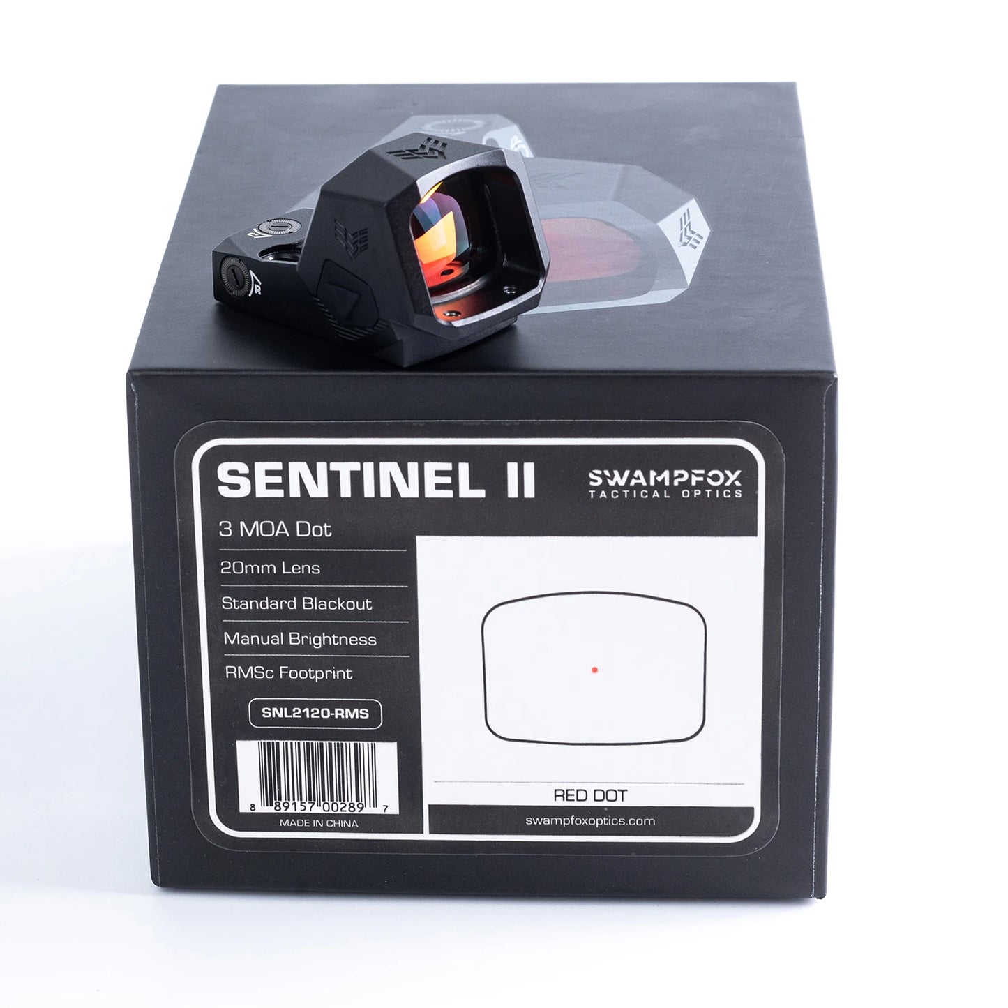 Original Optics Sentinel II 1x20 Red/Green Dot sight RMSc 3 MOA Optic - Blackout Rear Sight