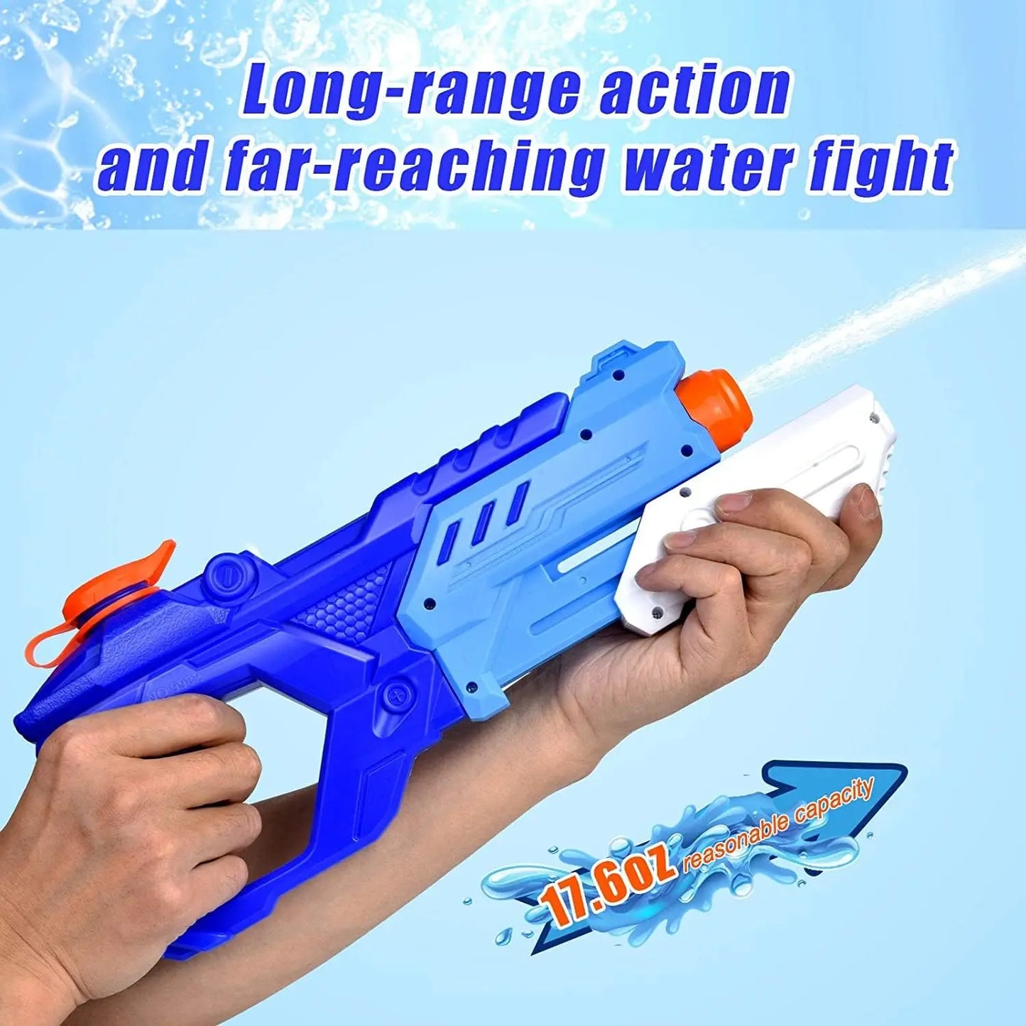 3 Pack 600cc Water Guns for Kids and Adults - Long Range Super Soaker Pool Beach Outdoor Toy