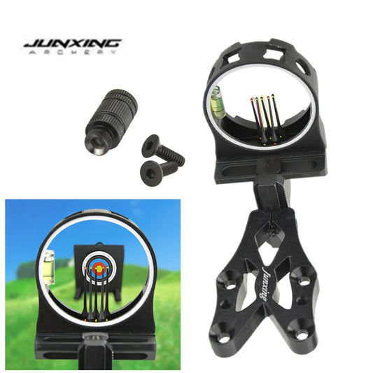 Compound Bow Sight 5 Pin 0.019" Fiber CNC Aluminum Alloy RH for Hunting Shooting Target Practice Bow Aiming Tool