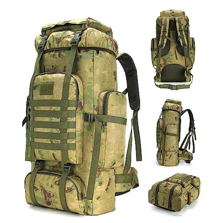 70L Camping Hiking Backpack for Men Women Large Military Tactical Backpack Molle Rucksack Backpack for Outdoor