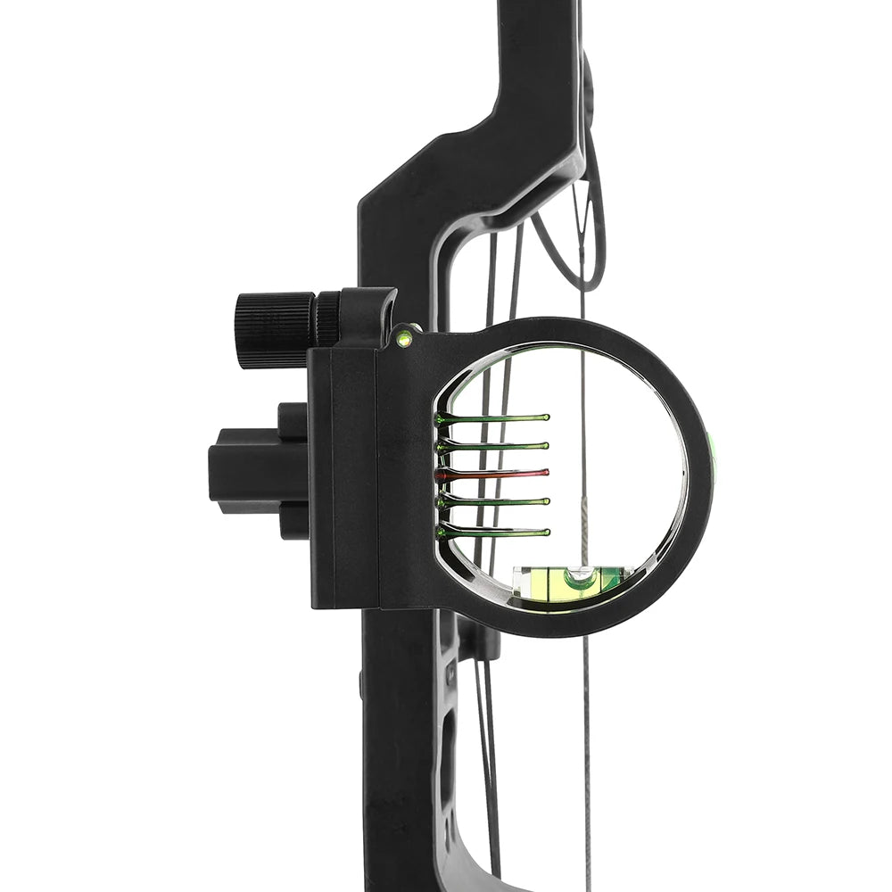 Archery Bow Sight 5 Pins Aluminum Alloy Left Right Hand Adjustable Compound Recurve Bow Sight for Bow and Arrow Accessories