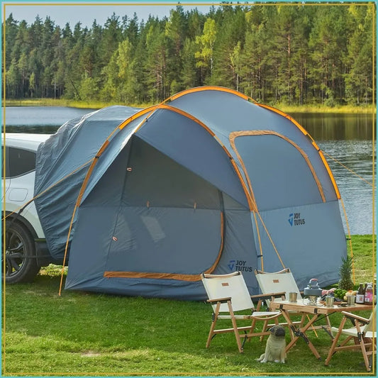 SUV Tent for Camping with Rainfly, Double Door Design, Aluminum Poles, Waterproof PU2000mm, Orange, 4-8 Person