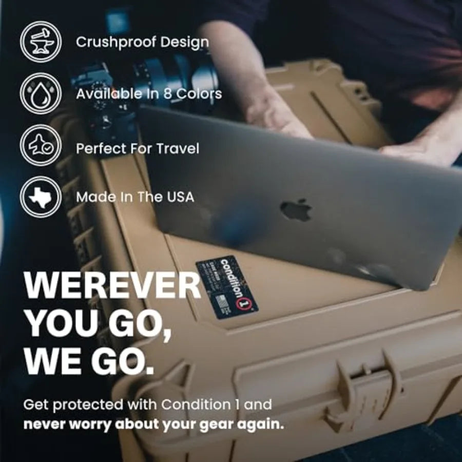 25" Large Waterproof Hard Case Model 839 with Foam, Portable Protective Storage Box for Travel, Hunting, Military, Tactical, Ma