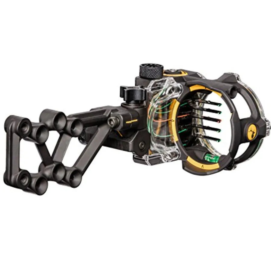 React H5 Bow Sight for Hunting and Target Shooting Black Aluminum with 5 Pin Precision Toolless Windage and Elevation Adjustabi