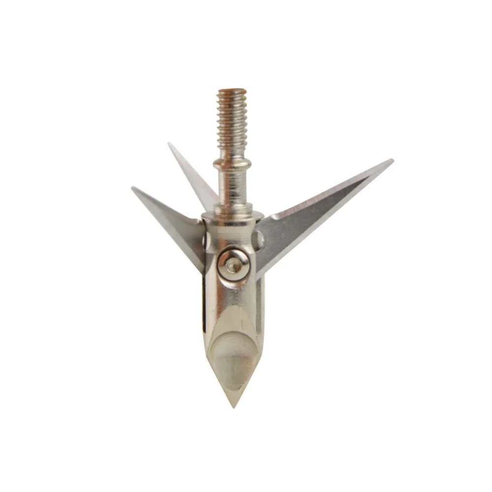 Hunting Broadheads 12pcs 3 Blade Stainless Steel 100 Grain Screw-in Points for Compound Recurve Bow Target Practice