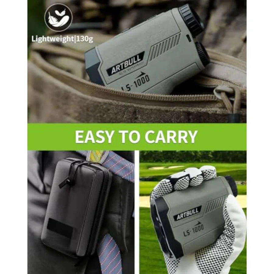 1000 Yard Laser Rangefinder 6X with Slope Golf Hunting Range Finder with Scan Flag Lock Vibration IPX4 Waterproof High