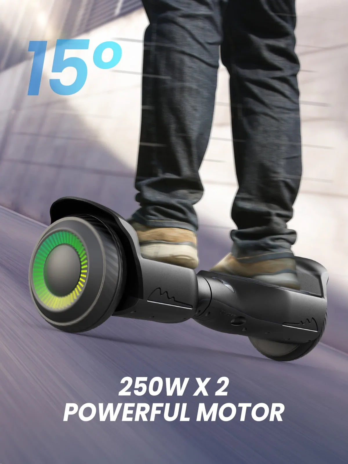 Kids 6.5'' Self Balancing Hoverboard All Terrain with LED Light And Bluetooth Speaker - Portable Smart Transport Device