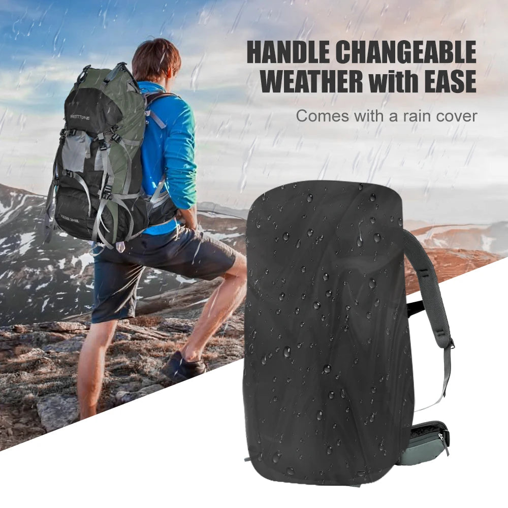 60L Explorer Internal Frame Backpack with Rain Cover Outdoor Backpack for Hiking Camping Backpacking Travel