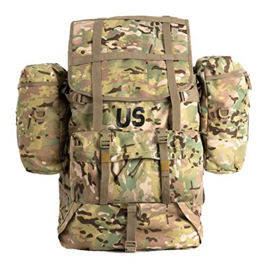 Military MOLLE 2 Large Rucksack with Frame Army Tactical Backpack for Outdoor Survival Black Nylon Durable Load-Bearing Design