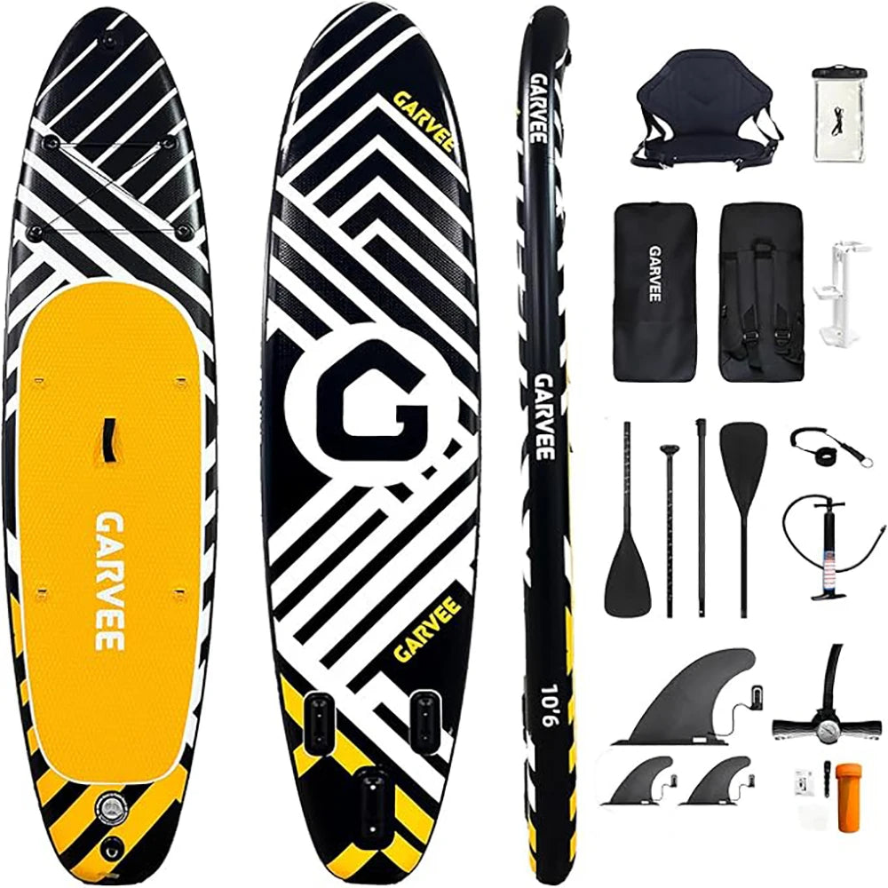 Inflatable Stand Up Paddle Board with Full SUP Accessories, 2-in-1 Paddle, Wide Stable Non-Slip Deck for Adults & Youth