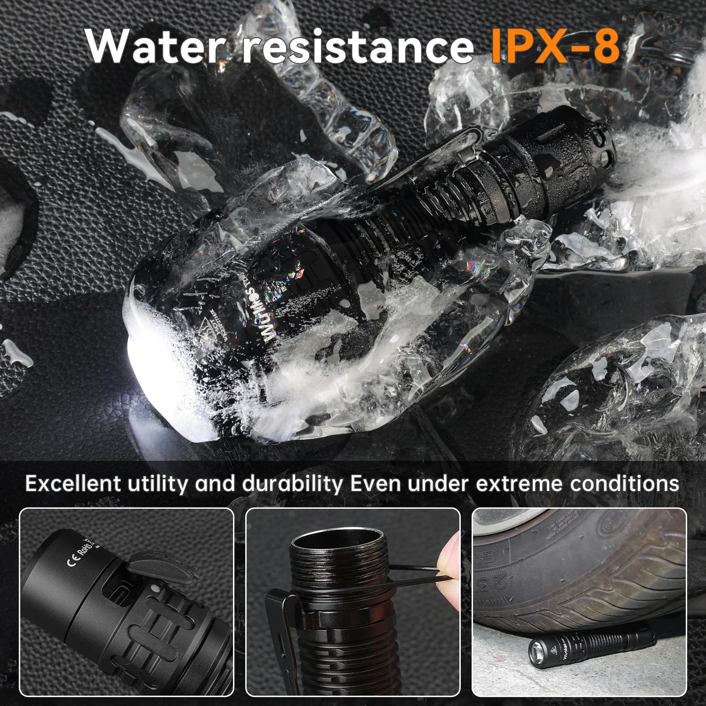 Wurkkos TD02 Tactical Flashlight 2000 Lumens 18650 Rechargeable Battery Direct Shipping from Overseas Warehouse