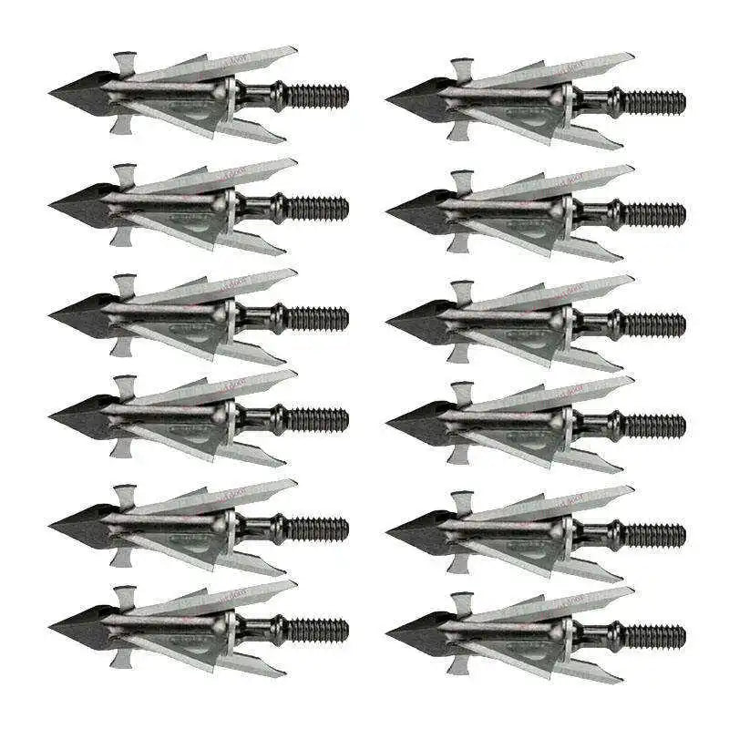 6pcs/1pack Mechanical 4 Blade Stainless Steel Hunting Outdoors Bow Archery 100 Grain Broadheads