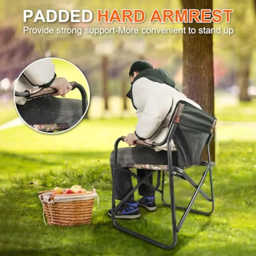 Directors Camping Chairs-Lightweight Folding Lawn Chairs with Side Table-Outdoor Foldable Camp Chair for Hunting Fishing Travel