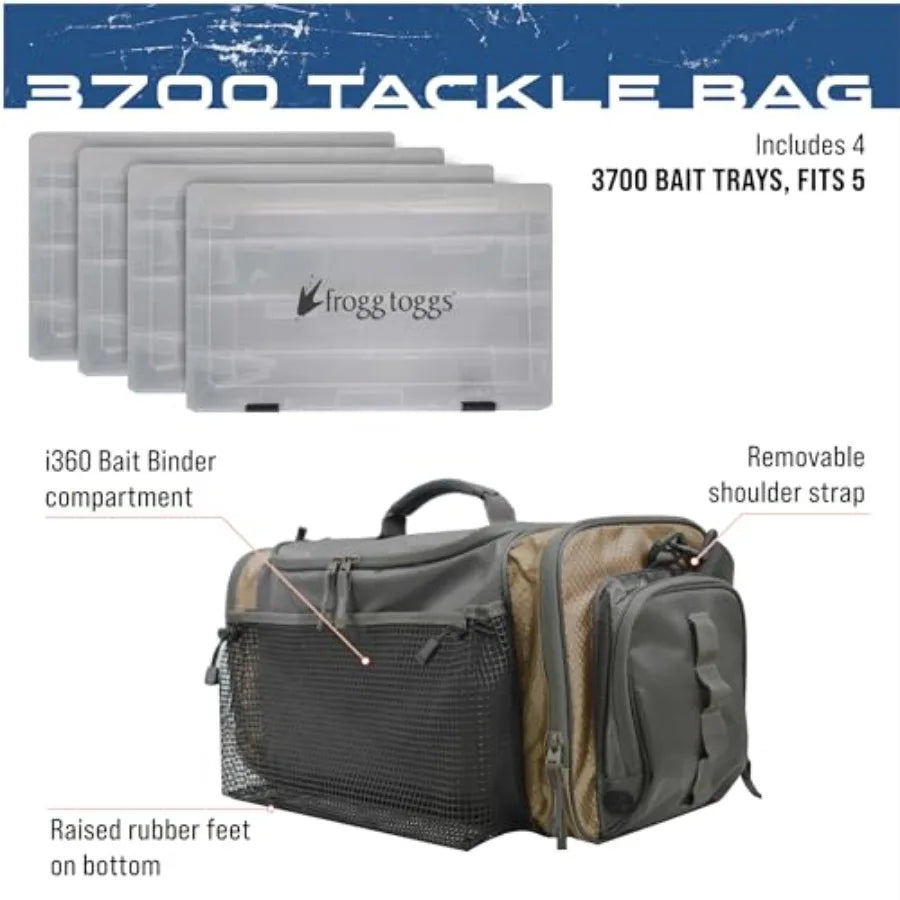 Heavy Duty Fishing Tackle Duffle Bag, Solid Brown Elements, 3700