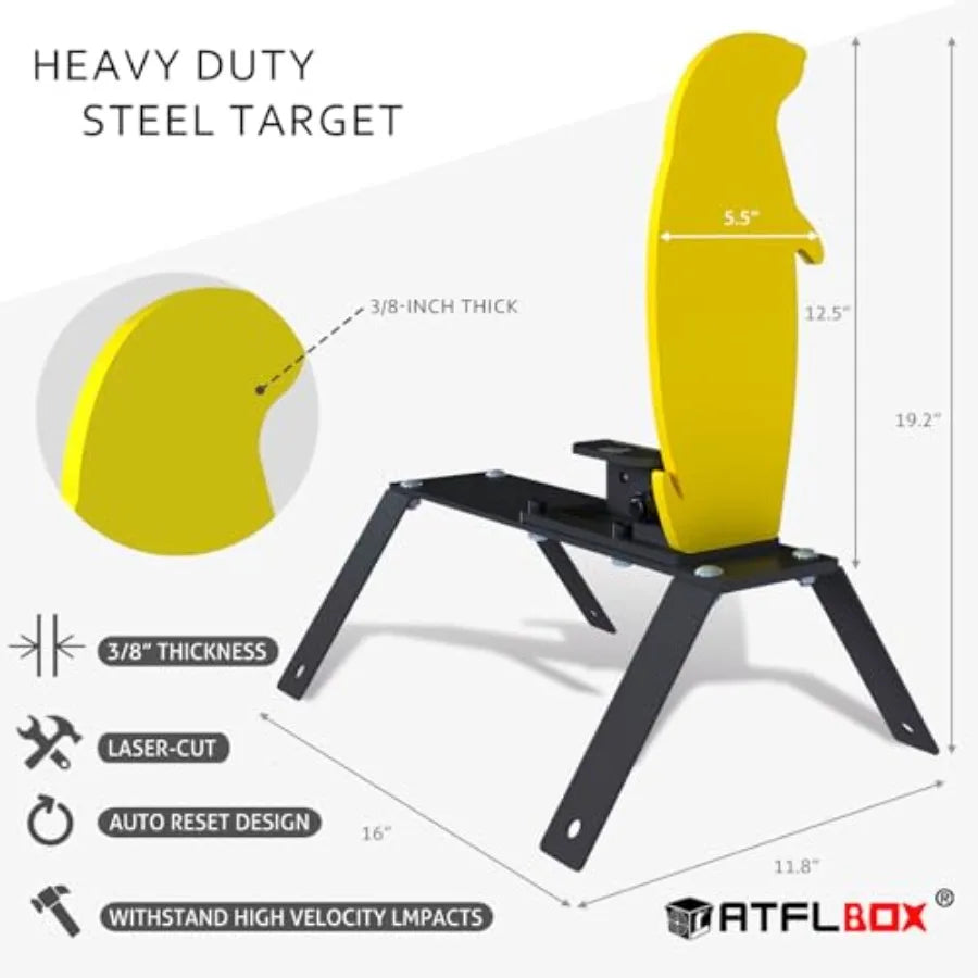 3/8'' AR500 Auto Reset Target 12.5x5.5 inch Prairie Dog Steel Shooting Target with Stand for Shooting Range Ideal for P