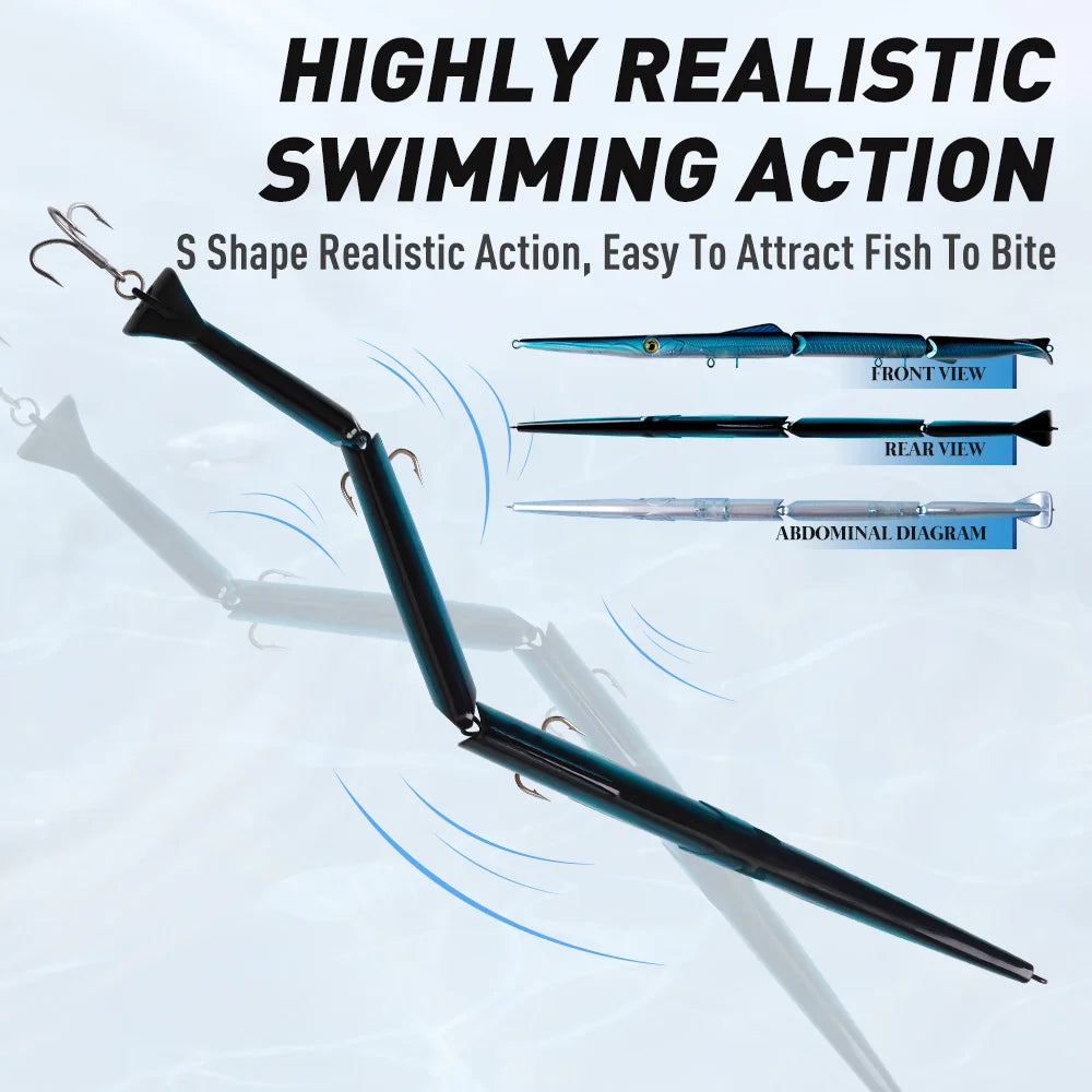 3pcs Jointed Pencil Fishing Lure 255mm 33g 3 Section Lure Needle Sinking Artificial Swimbaits For Saltwater Freshwater Bass Trout Pike Fishing