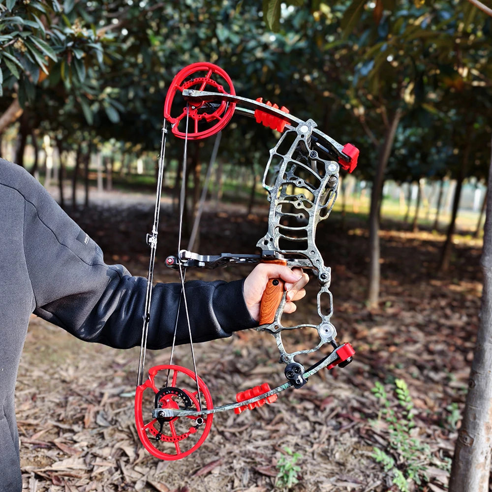 Dual-use Compound Bow Set 30-60lbs 19" Axle Hunting Steel Ball 420FPS Let off 80% Right Hand for Outdoor Target Shooting Bow