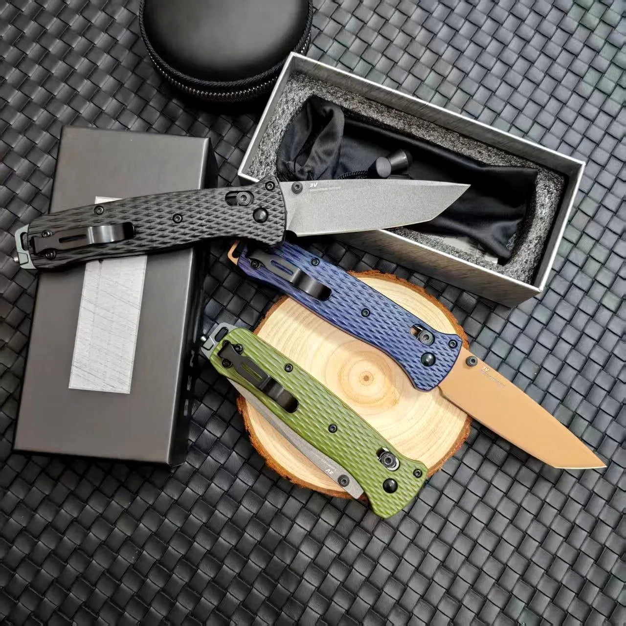 BM 537 Folding Pocket Knife Drop Point Flat Blade Nylon Fiber Handle Hunting Camping Tactical Combat Self-Defense Multi-Function