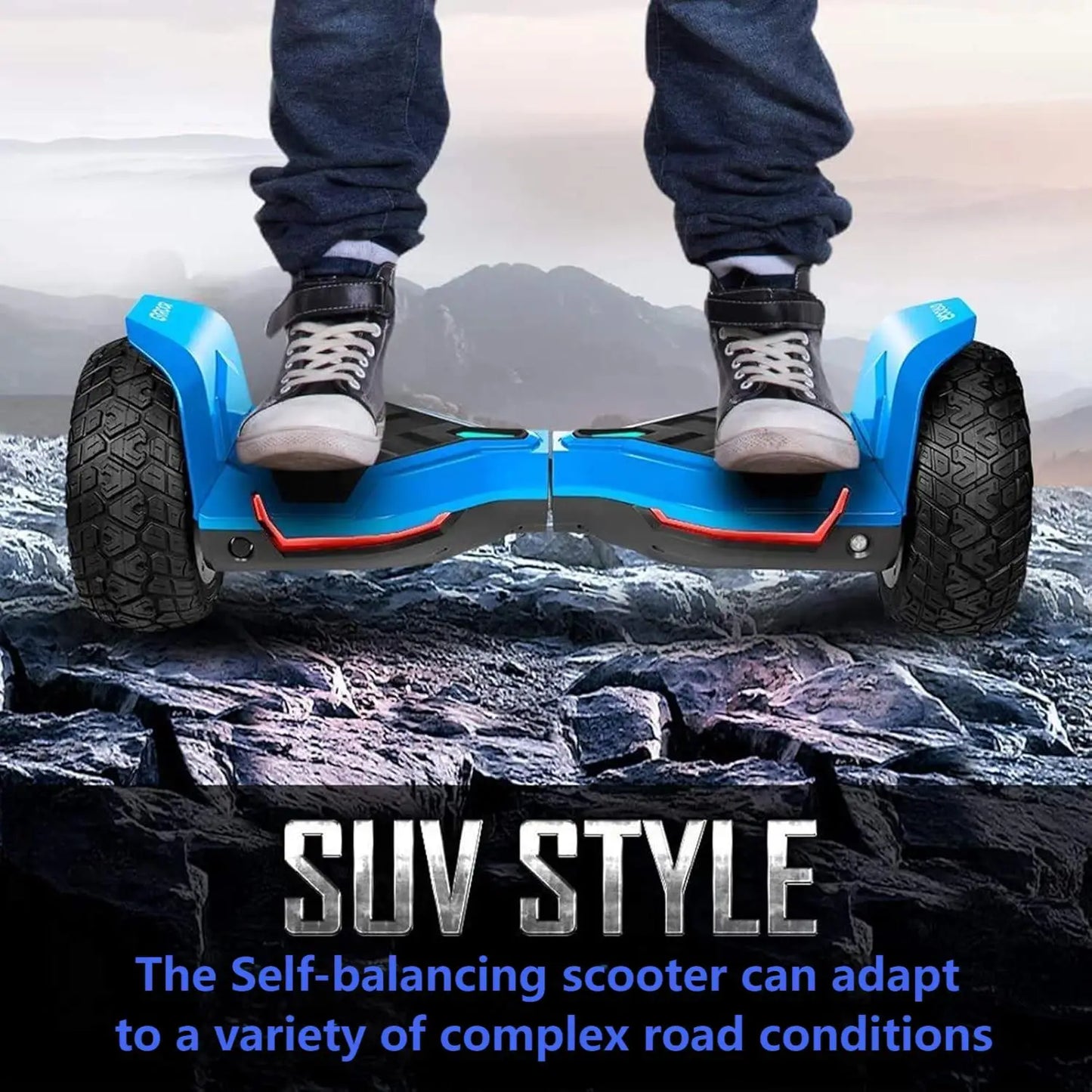 Warrior Off-Road Self-Balancing Scooter 8.5 Inch 350W X 2 with Music Speaker And LED Lights 10mph - Indoor And Outdoor Use