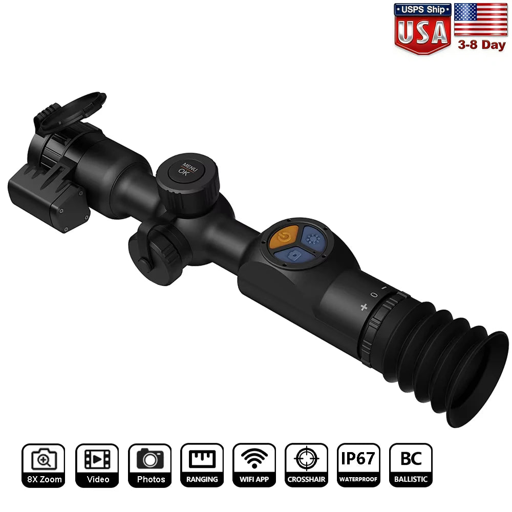 GOYOJO GRS Thermal Scope 256x192 Thermal Monocular Hunting with Rangefinder and Ballistic Calculator Video Rec WiFi