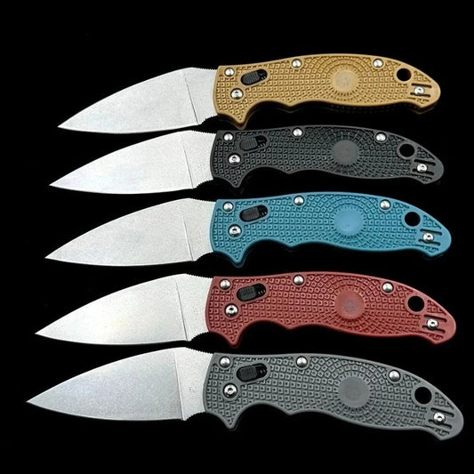 C101 Multi-colored Nylon Fiber Handle 2.83 "Blade Outdoor Camping Portable Survival EDC Equipped Hunting Knife Men's Gift