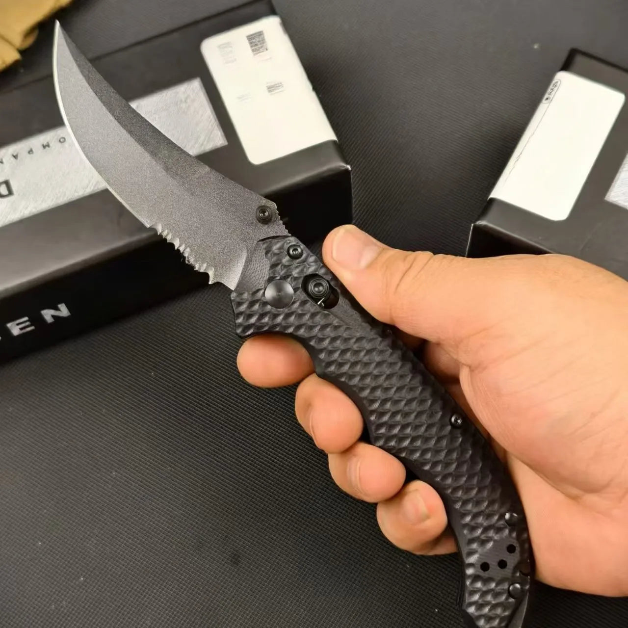 BM Mini Bedlam 865 Tactical Folding Karambit Knife D2 Steel Blade G10 Handle Portable EDC Utility Knife Outdoor Camping Survival Tool